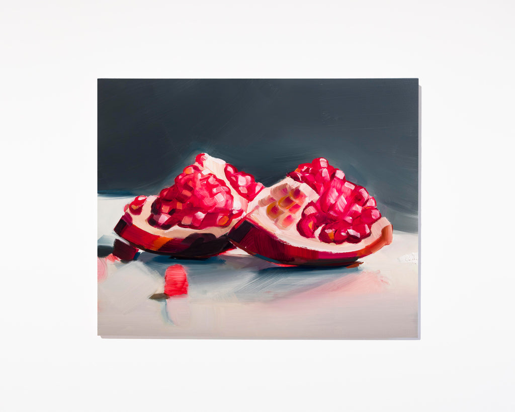 Royal Pomegranate Pieces / Oil on Wood