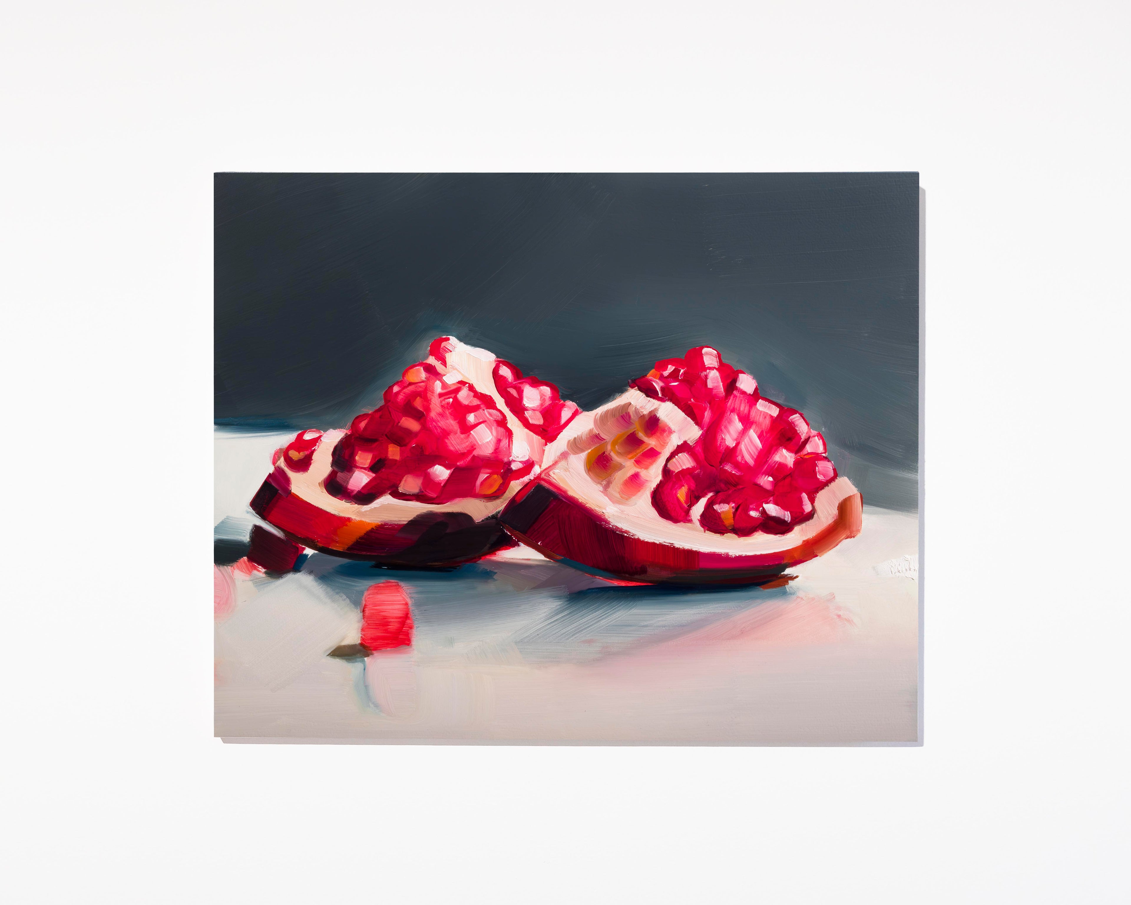 Royal Pomegranate Pieces / Oil on Wood